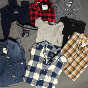 American Eagle, Ralph Lauren and Misc Kids Shirts - Red, Blue, Gray, Black